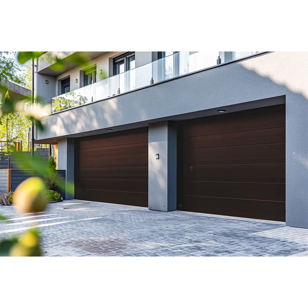 Accesspro Puerta Ascendente 8x8/insulada poliuretano/imi madera/ Black Walnut